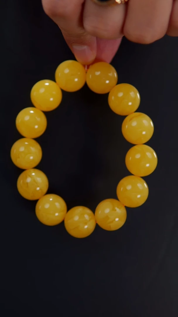 【闪购商品】蜜蜡手串未镶嵌焦皮料同料圆珠手串43.9