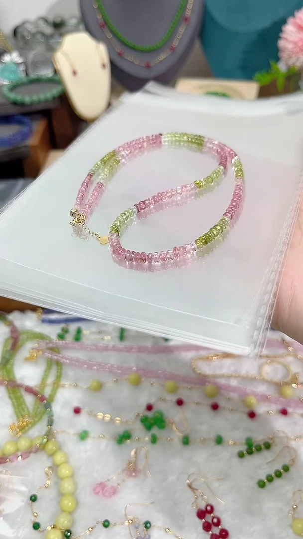 【闪购商品】碧玺颈饰18K金镶嵌美550