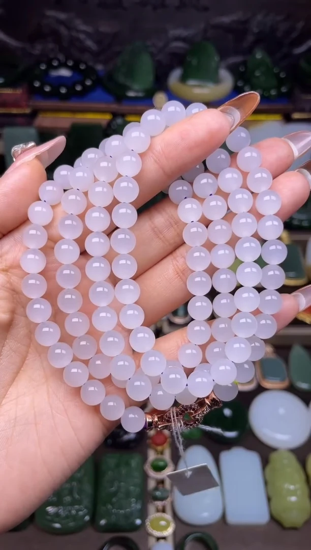 颈饰未镶嵌和田玉高冰链子卡8