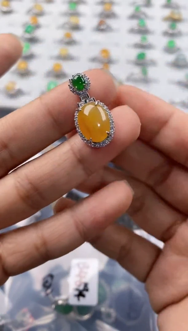 银S925镶嵌戒指翡翠222----8