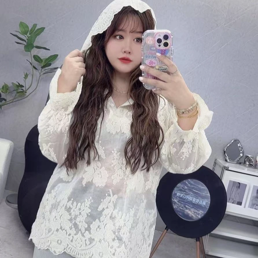 小钰家-连帽刺绣长袖衬衫