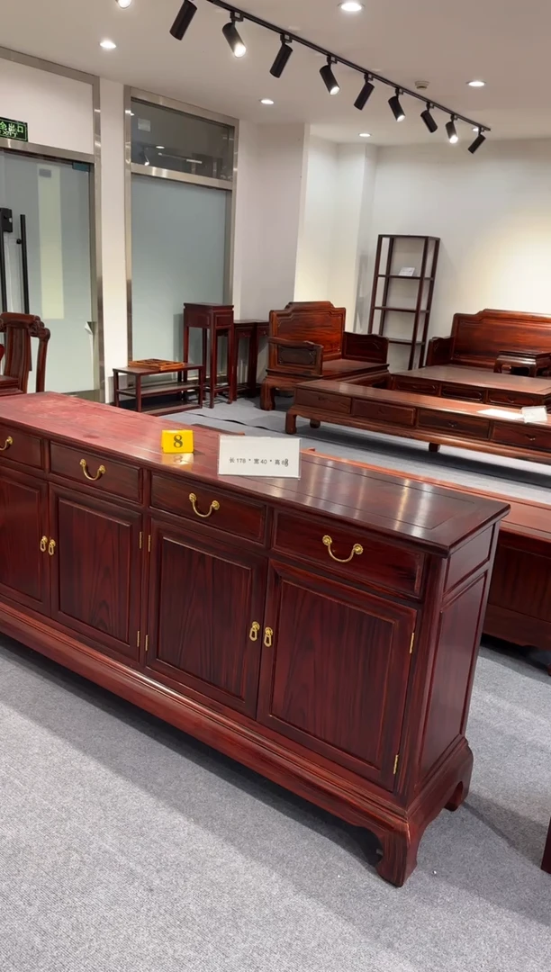 黑酸枝木类家具家**圆178四门四抽餐边柜