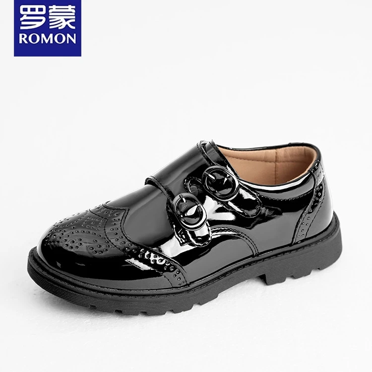 Romon/罗蒙罗蒙儿童皮鞋软底英伦风校园小学生男童合唱表演