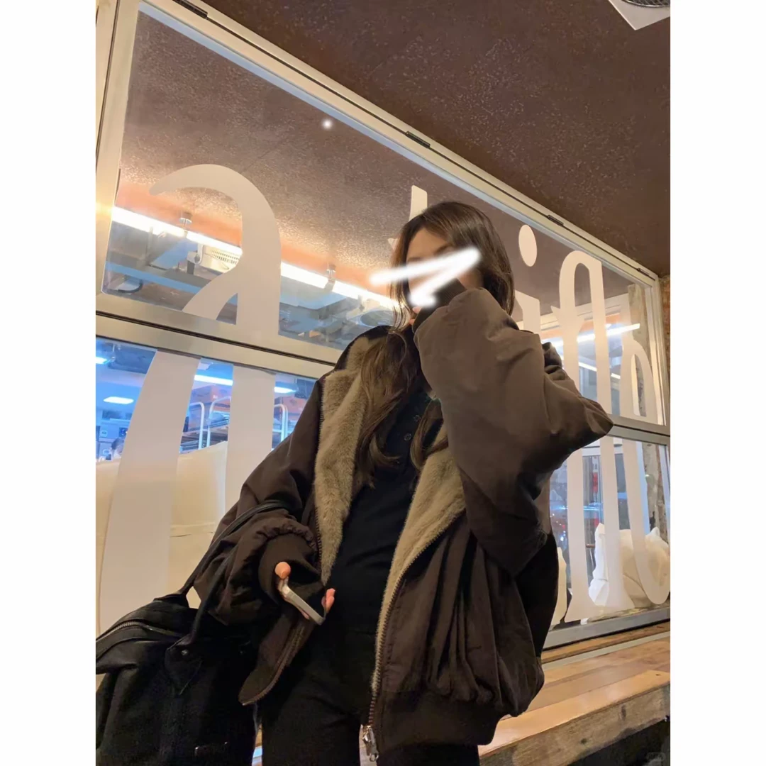 重磅帆布水洗防貂毛情侣座山雕棉服夹克外套韩版秋冬