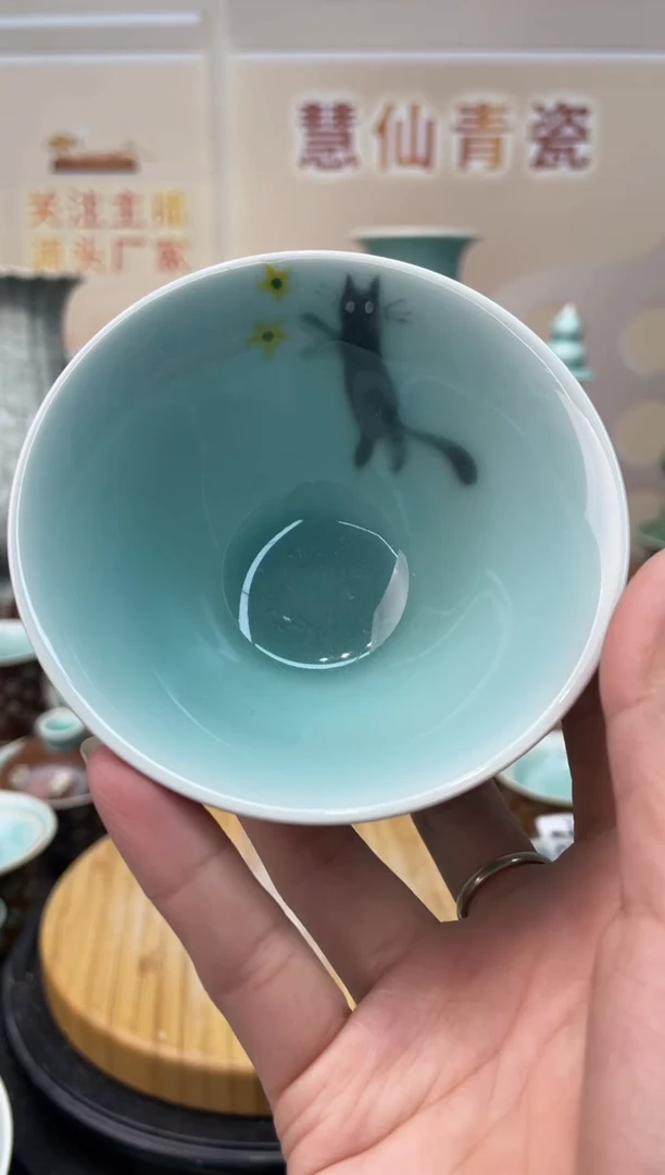 瓷手工彩绘  慧仙青瓷 龙泉青瓷大促 不分正暇
