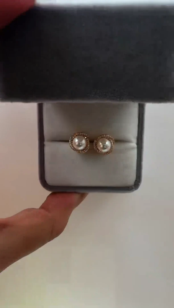 【闪购商品】海水珍珠AQ银S925镶嵌海水珍珠耳钉@@YE434