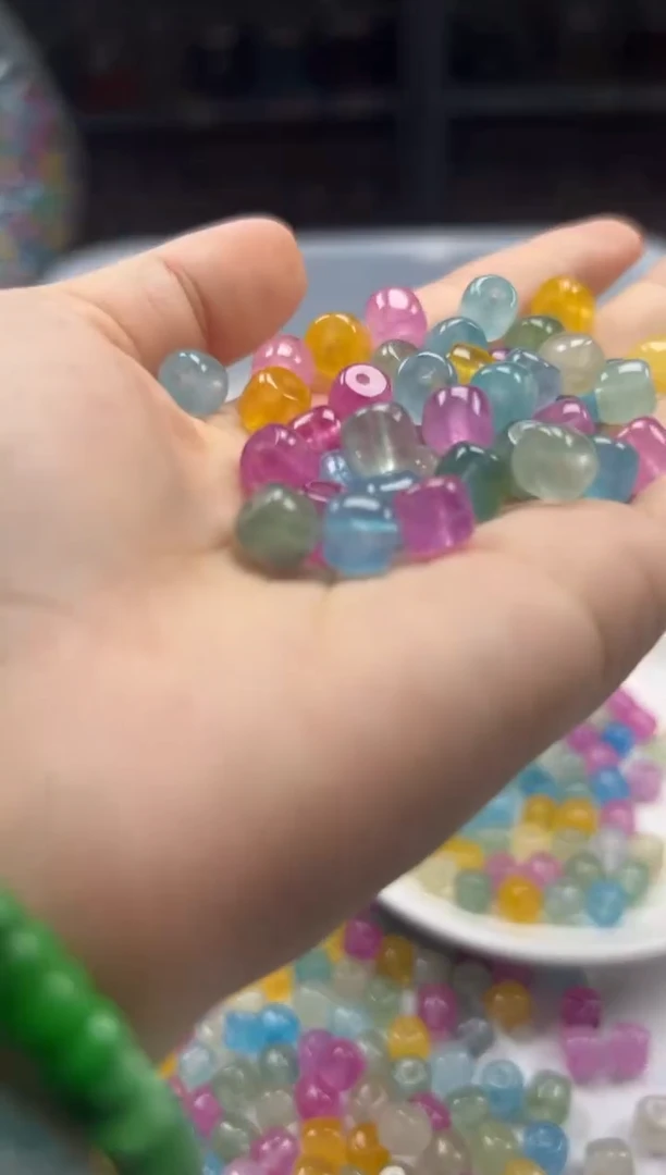 未镶嵌颈饰碧玺w2503彩虹碧玺老型8*7mm*10颗