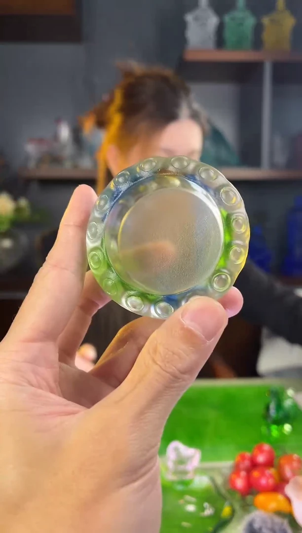 手工艺品琉璃彩色烛台小摆件莲心烛台