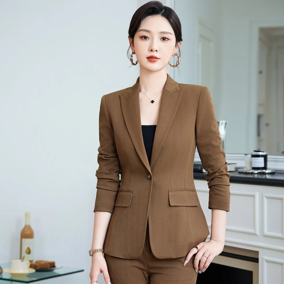 气质显瘦商务职业西装春秋季季修身英伦西服女士时尚西服两件套