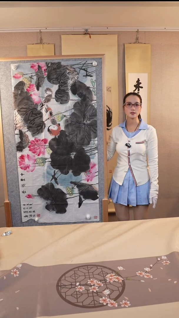 贾老师8尺荷花作品