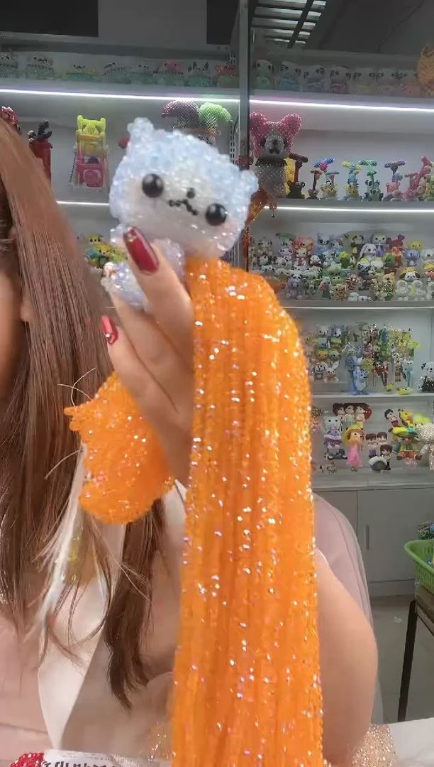 玻璃1024卡4水晶折耳猫材料包1套橘色