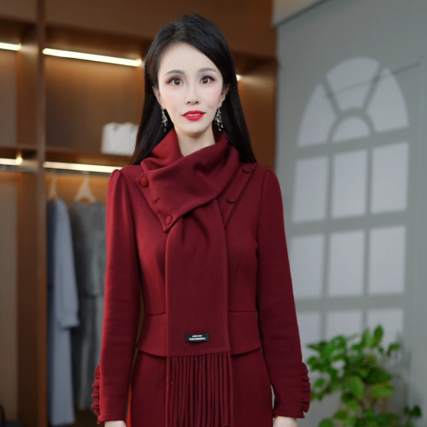 2025新款时尚大方高贵气质轻奢精致优雅减龄修身显瘦假两件连衣裙