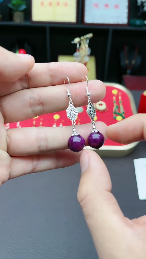 【闪购商品】玛瑙/玉髓耳钉银S925镶嵌202000