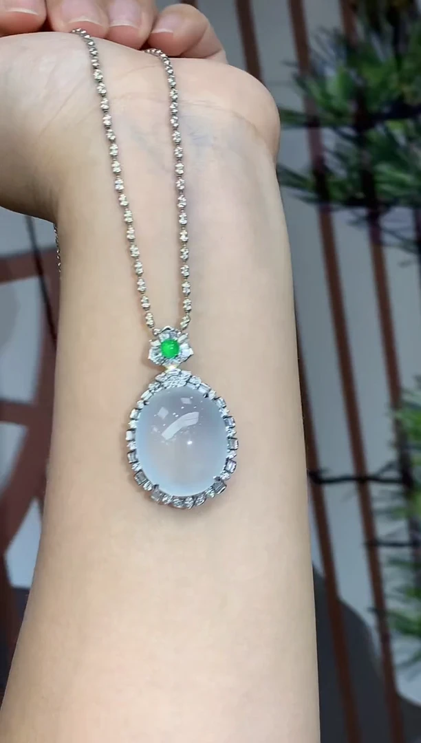 翡翠18K金镶嵌吊坠(不含链)579-中国好珍宝