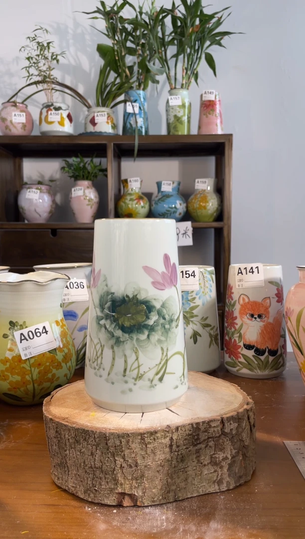 瓶景德镇陶瓷花瓶  手绘