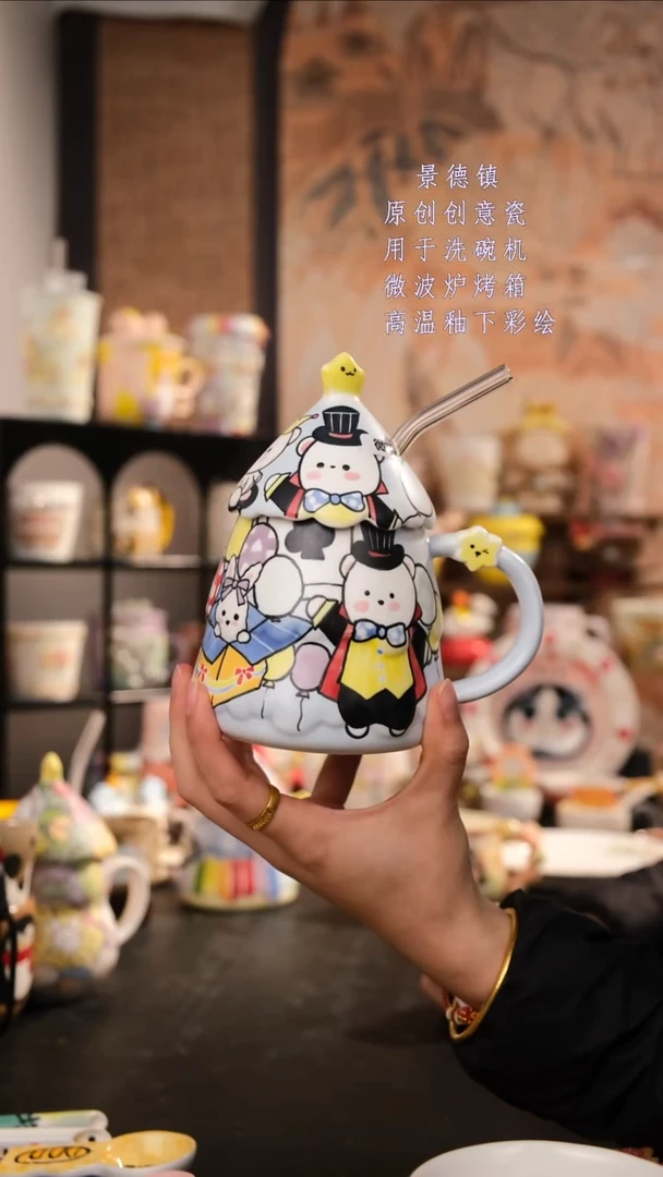 摆件陶旺的可以陶瓷手工手绘设计师款