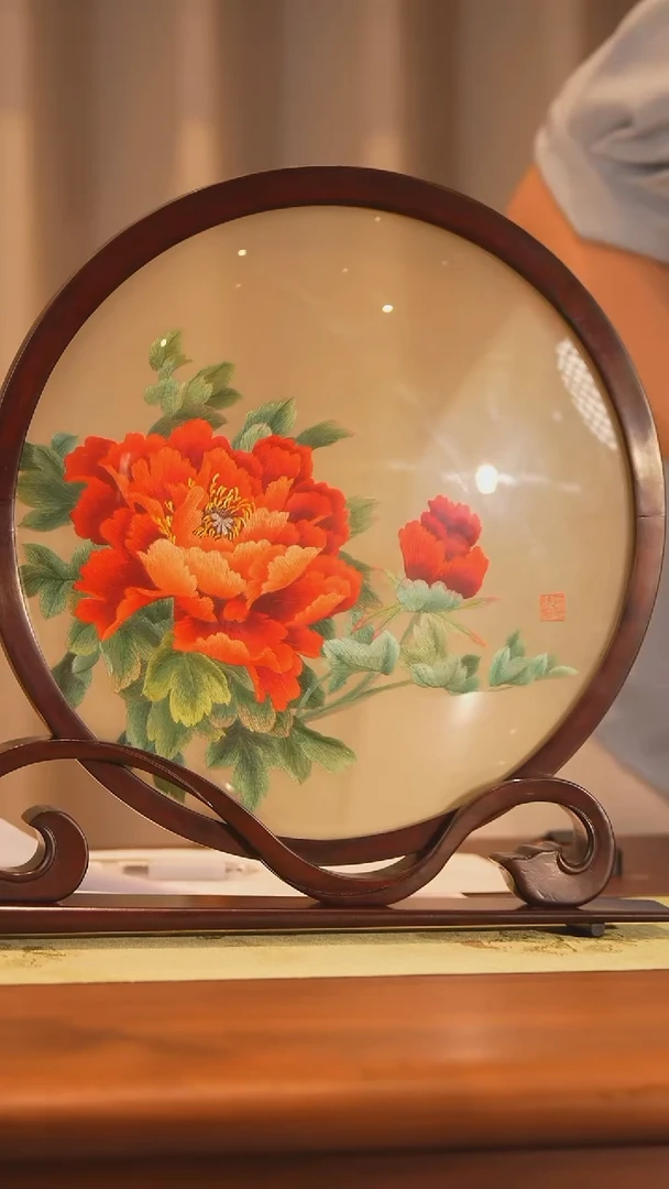 织绣【央广非遗】苏绣 花开富贵