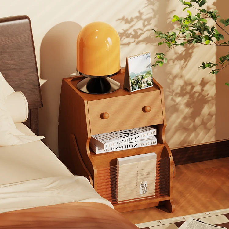 果设治愈床头柜《抱抱柜》木制可爱创意客厅卧室家用收纳柜移动边几