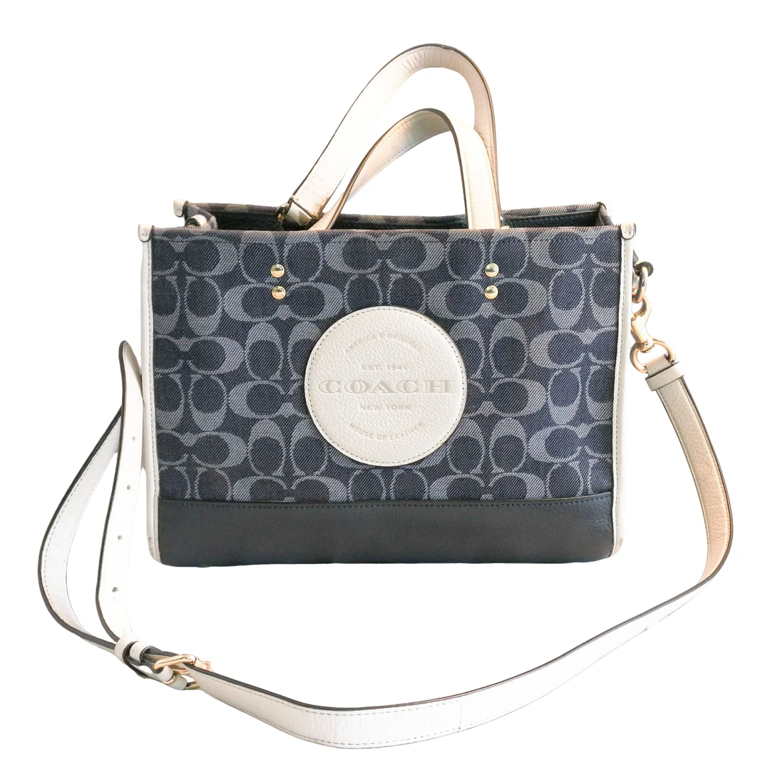 95新 COACH/蔻驰 coach 蓝色老花单肩包  031222