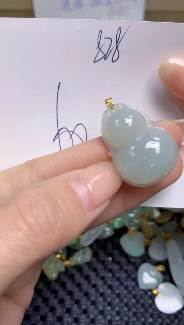 【闪购商品】翡翠颈饰18K金镶嵌天然缅甸A货翡翠