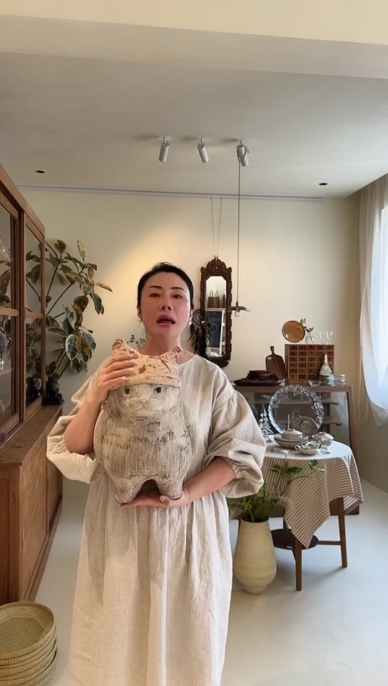 摆件0000000000陶猫立