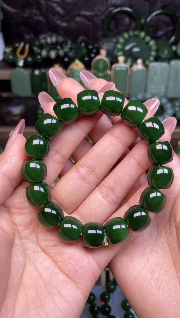 【闪购商品】和田玉手串珠子直径13+未镶嵌直切