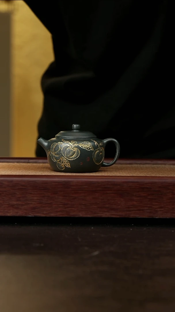 茶壶紫砂老一厂民国绿事事如意