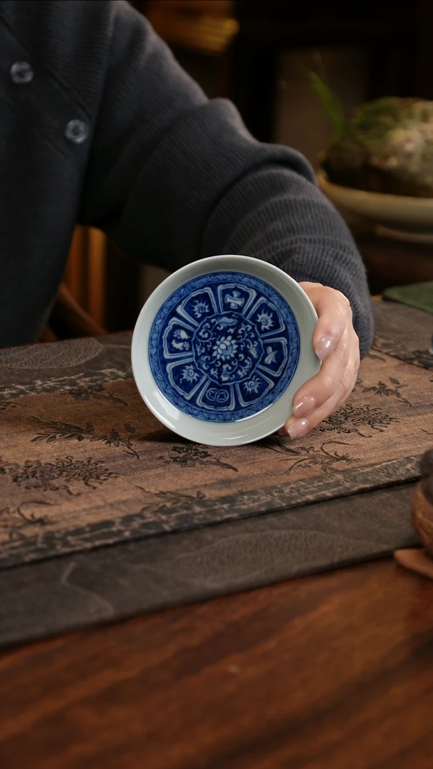 【闪购商品】杯子莹焰堂杂宝蓝底盖置