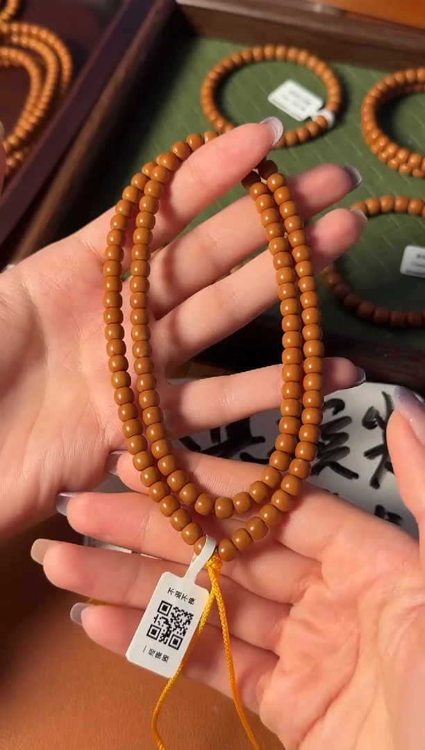 手串橄榄核【168核尖】6.2mm老挝核尖老型108三花面无白 树王老料