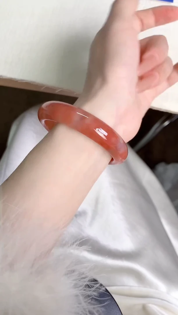 未镶嵌手镯石英质玉桃花酿90-圈口54-236