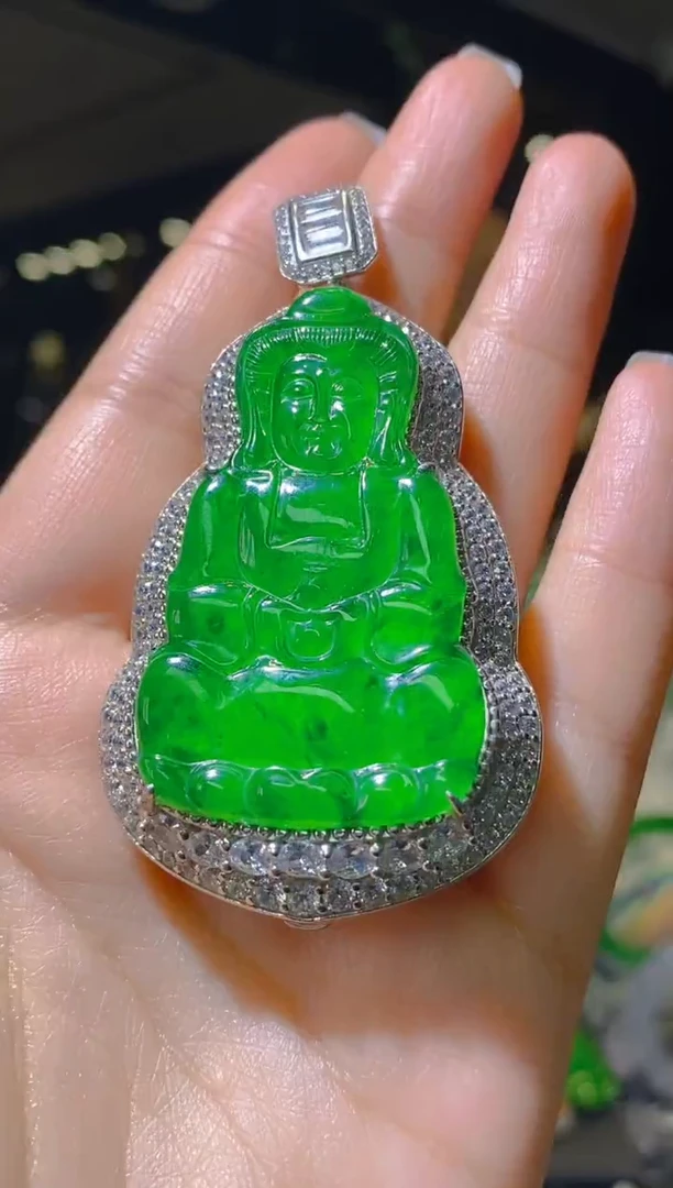 【闪购商品】翡翠吊坠(赠链)银S925镶嵌011