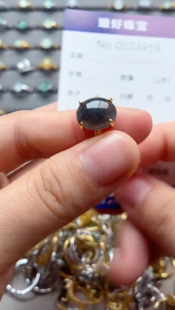 银S925镶嵌戒指翡翠1