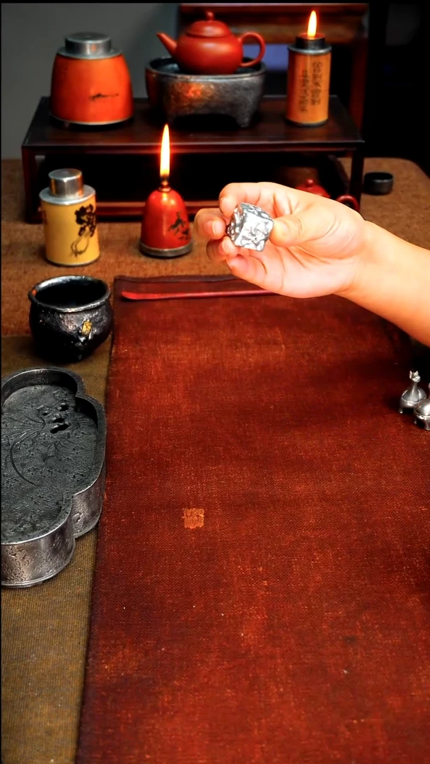 9375纯锡三孔香插正方形