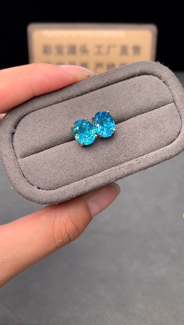 银S925镶嵌耳饰碧玺22222