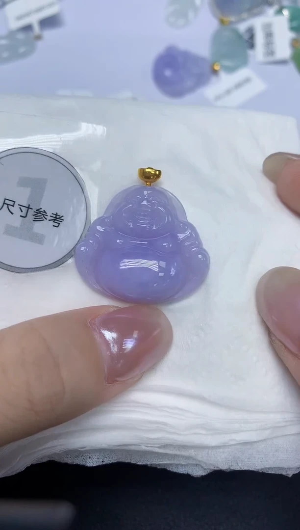 翡翠18K金镶嵌颈饰天然缅甸翡翠A货多样性发一件