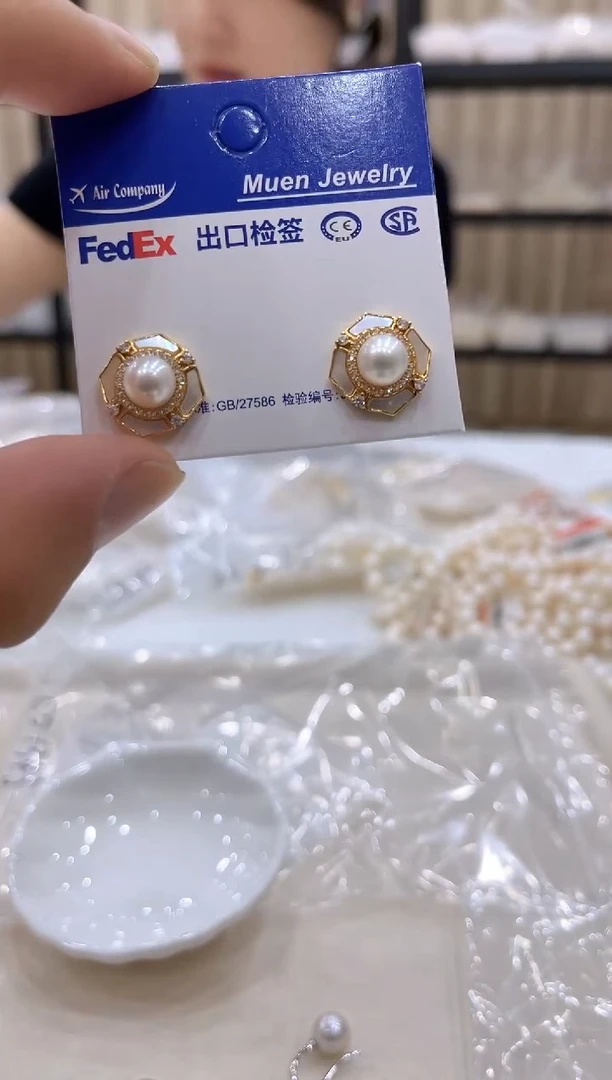 淡水珍珠银S925镶嵌颈饰ED1010