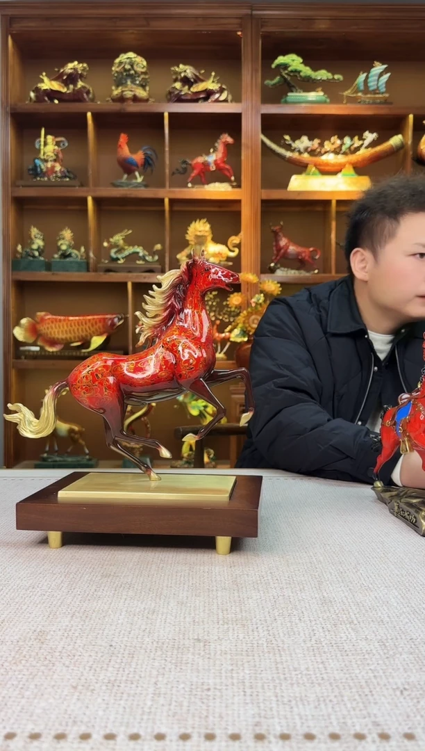 黄铜旭****选32CM高大漆马到成功