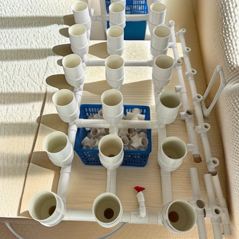 定制110管多排多孔潮汐种植架鱼菜共生自动浇水神器阳台楼顶种菜