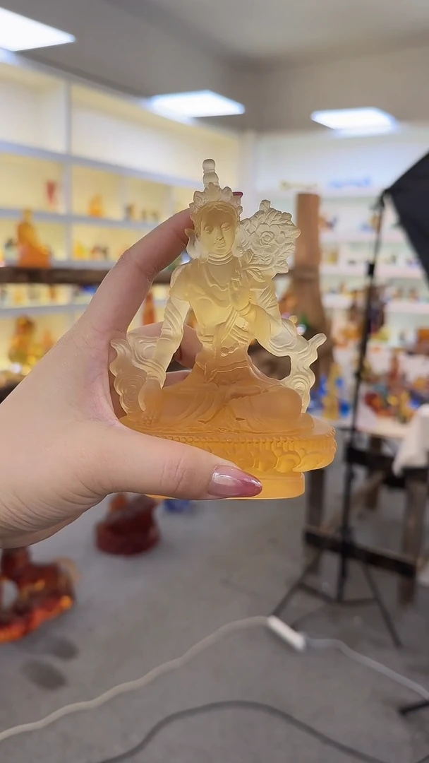 手工艺品琉璃黄度母