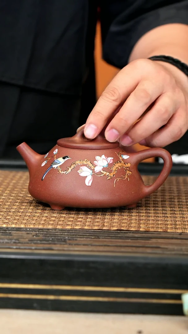 茶壶紫砂CHR91 《石瓢》桃花泥