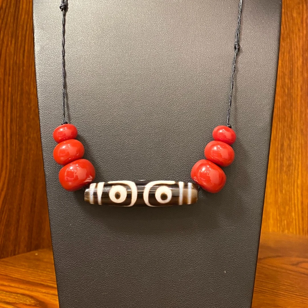 非金属布艺项链 N37 拉萨发货 民族风项链 手工藏装配饰 三眼