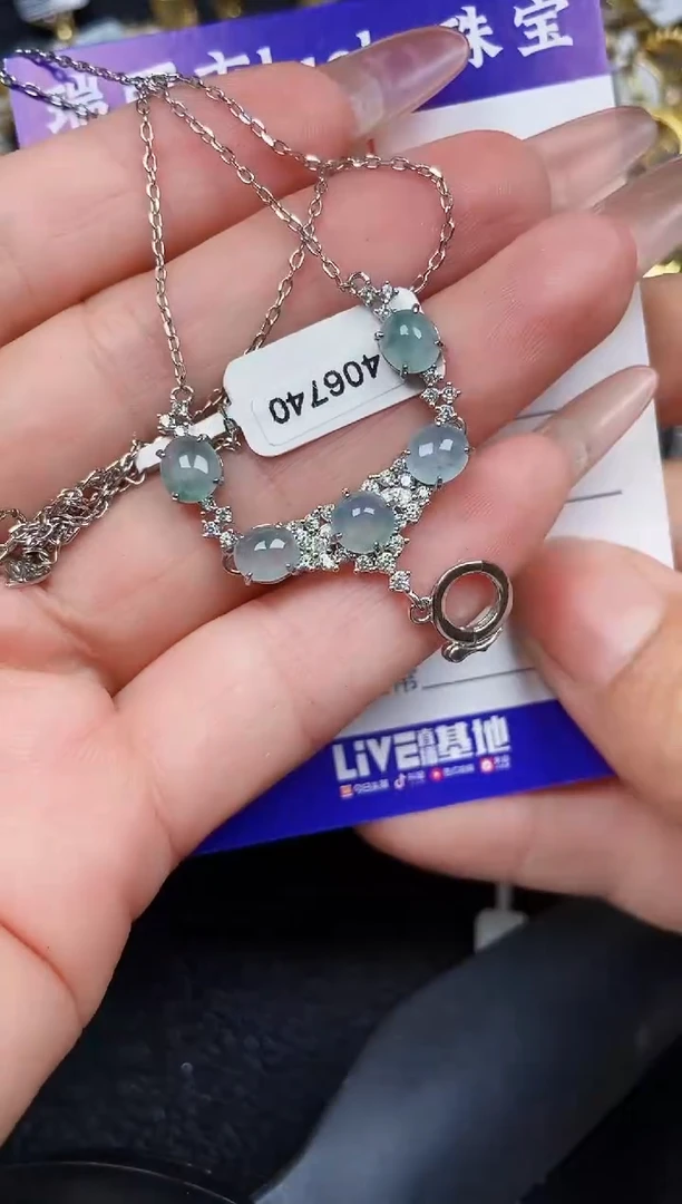 翡翠银S925镶嵌颈饰1931