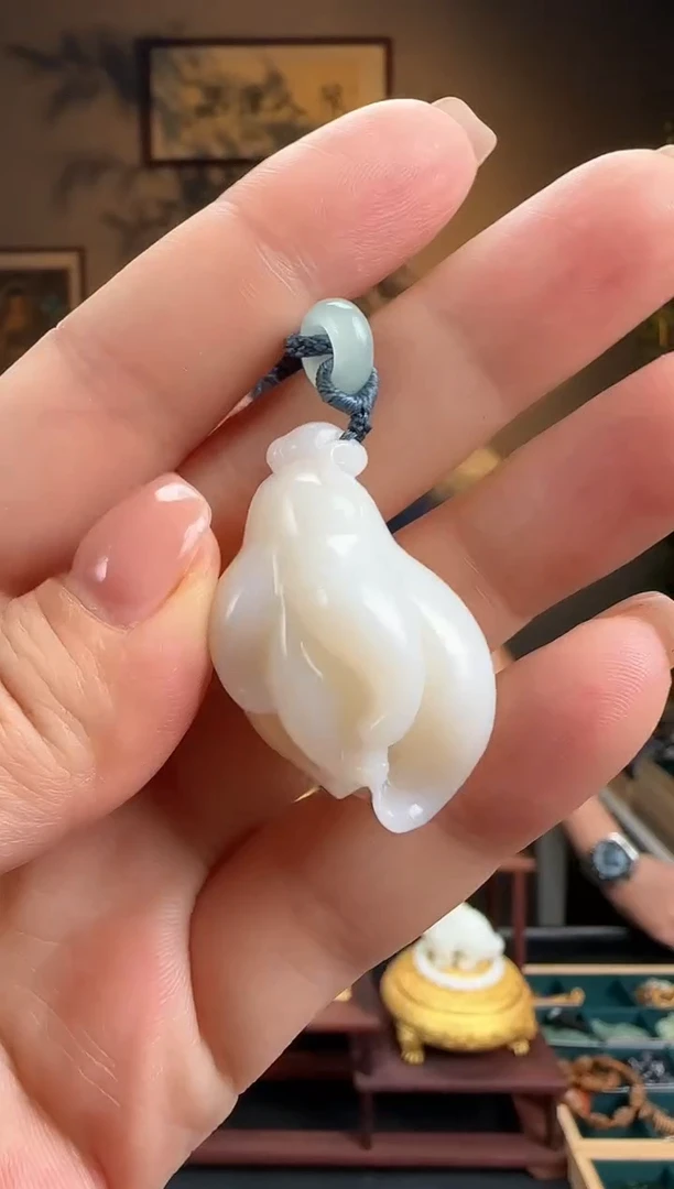 未镶嵌和田玉挂件k55白玉佛手