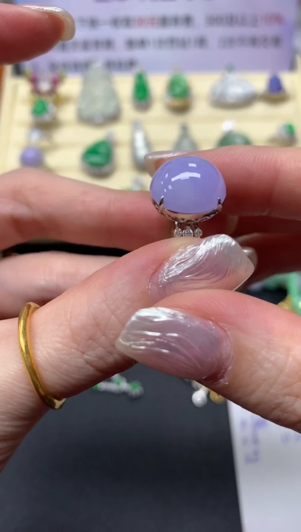 【闪购商品】翡翠戒指18K金镶嵌戒指|10600+1060