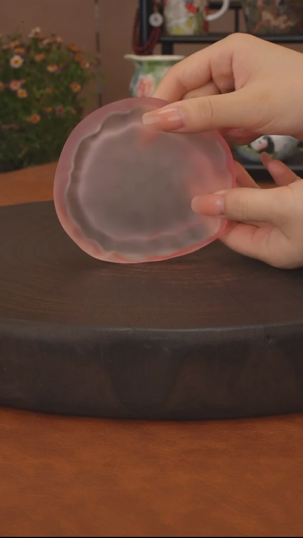 直播间福利 粉色琉璃杯垫