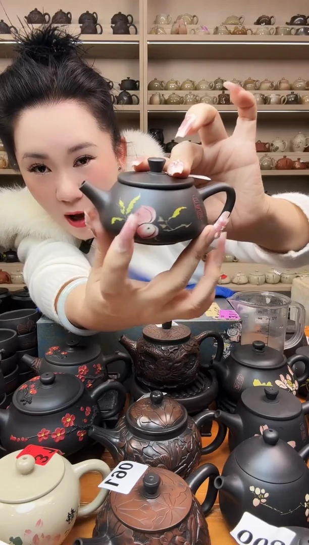 壶瑕疵无礼盒120cc彩填石瓢 056