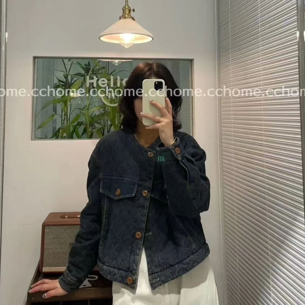 y541 蓝色时尚休闲百搭复古韩版水加厚潮流重工牛仔外套女