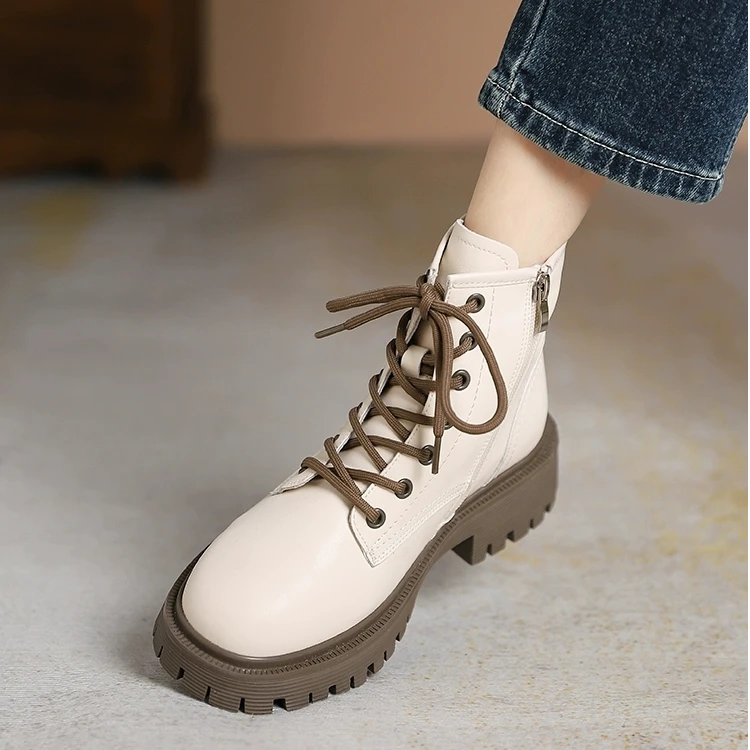 6103-15女靴女鞋马丁靴女秋冬2025新款加绒保暖韩版百女靴子6