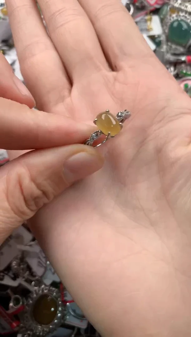 银S925镶嵌戒指翡翠777   5