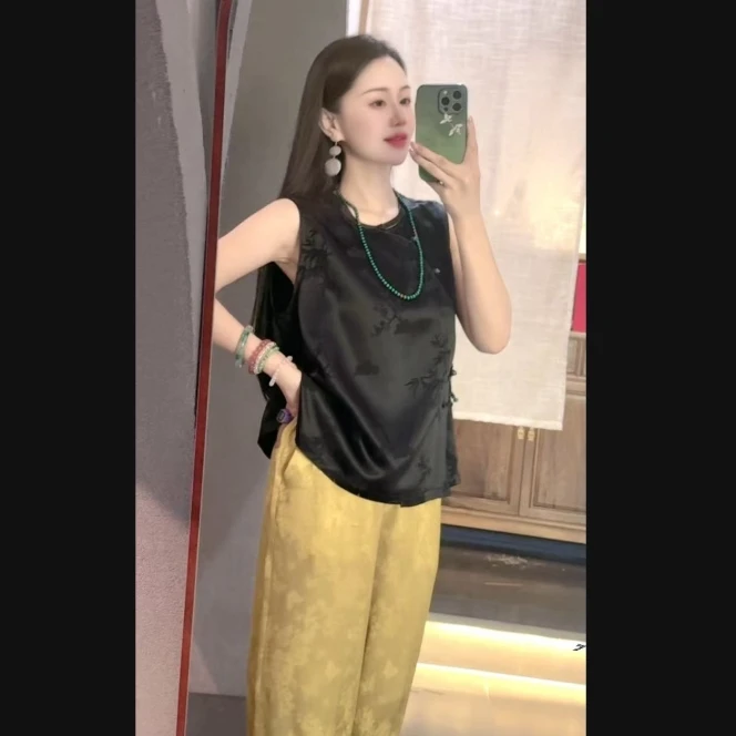 富竹  芳华设计新中式复古提花马甲国风百搭款马甲FH-A071